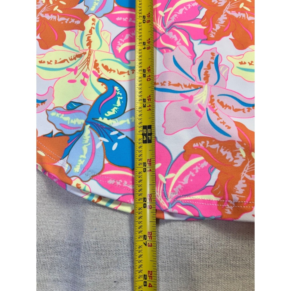 Lulu B UPF 50 Tropical Floral Top Women's sz L Pink Cooling Golf Resort Beach - Picture 13 of 14